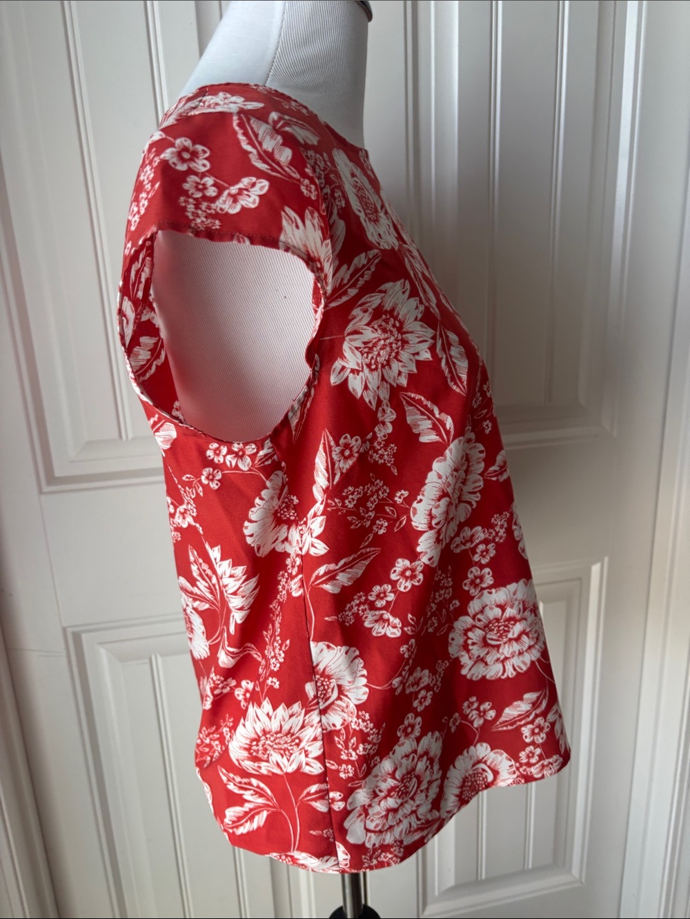Alex Marie dark Orange and White Floral Blouse - Picture 5 of 6
